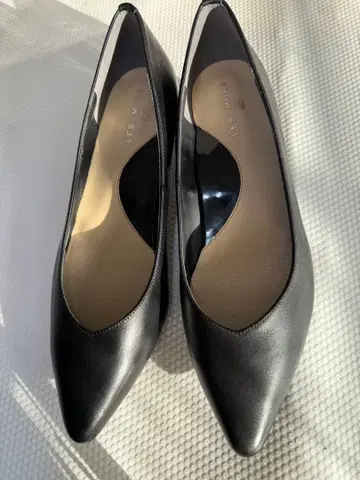 아오키 레미유 블랙 가죽 스틸레토 펌프스 25cm 힐 3cm