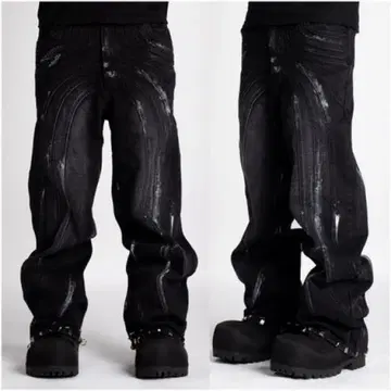 GUAPI 아이언 그레이 피어싱 데님