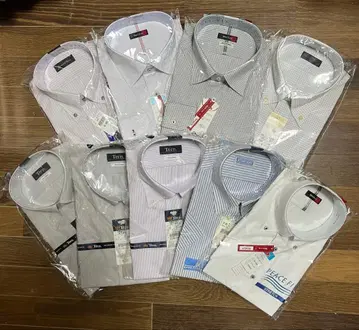 남성용 와이셔츠 9장 세트 긴팔 4장 반팔 5장 LL 목둘레 43cm