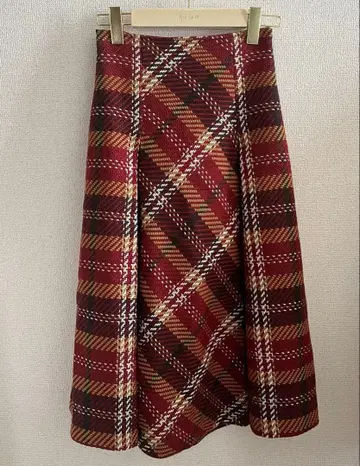 SNIDEL 로빙 체크 스커트 롱