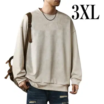 트레이닝복 남성용 가을 옷 스웨이드 긴팔 크루넥 3XL