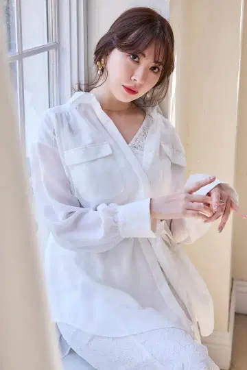 Prevost Voile Sheer Shirt [F] white