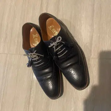 스코치 그레인 가죽 신발 23.0cm 네이비