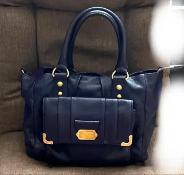 사만다 타바사 디럭스 퍼플 가죽 핸드백 프론트 포켓 부착