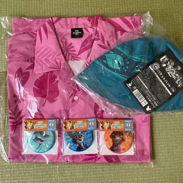 주토피아2 Happy 복권 알로하 셔츠 버킷 햇 캔 거울 세트