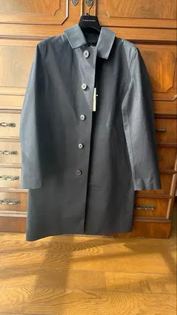 [ 한 번 착용 ] 네이비 고무 코트 매킨토시 던켈드 34 S