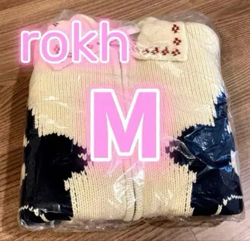 새상품 지유 로쿠 풀 집업 니트 자켓 by rokh 내추럴 M