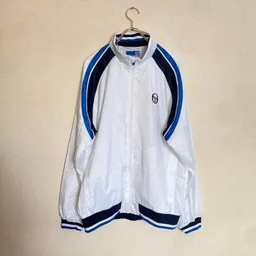 세르지오 타키니 화이트 트랙 자켓 O 사이즈 스트라이프 디자인