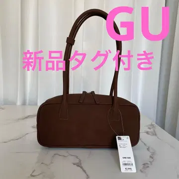 새상품 택 포함 GU 와이드 보스턴 백 38 다크 브라운 FREE