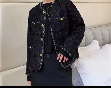 black gord tweed jacket 한국 ALUDE SELECT