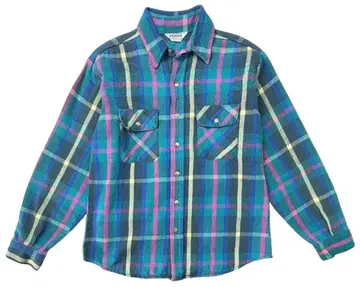 빈티지 파이브브라더스 헤비 플란넬 셔츠 블루 계열 L