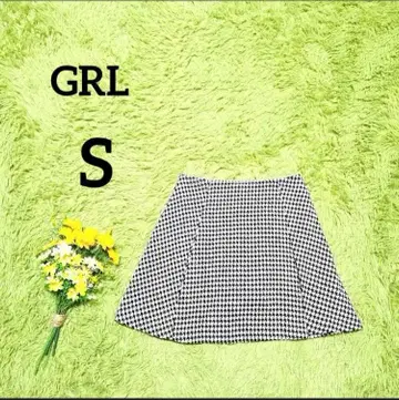 [그레일] 스커트 S 블랙 화이트 플레어 이너 팬츠