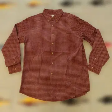 L.L.Bean 남성용 긴팔 셔츠 M 버건디 체크