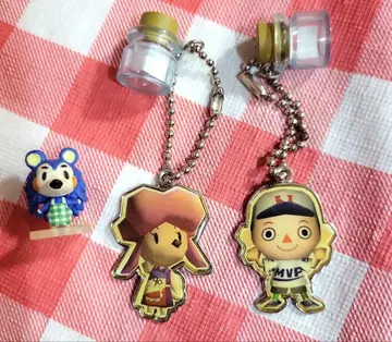 레어 동물의 숲 메시지 보틀 포함 키링 2개 키누요 피규어