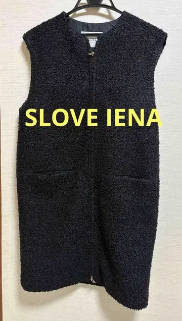 SLOVE IENA 블랙 푸들 보아 노카라 베스트