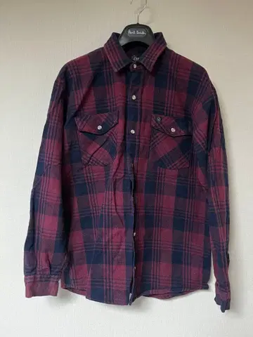 CODET 체크 플란넬 셔츠 L 사이즈 made in USA 와인 레드