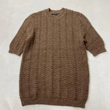 Agnes b. 알파카 100% 크루넥 5부 소매 니트 풀오버