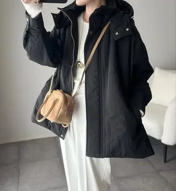 3wa 퍼 플레어 오버코트