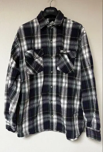 CODET 체크 플란넬 셔츠 L 사이즈 made in USA 화이트