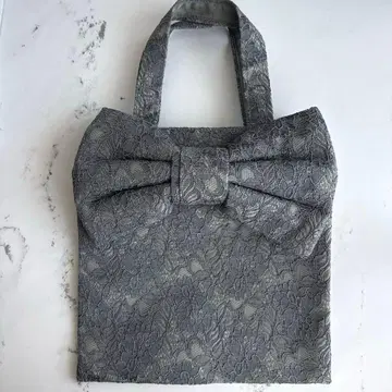 새상품급) 뮤게 MUGUET 레이스 리본 토트백 포함 그레이