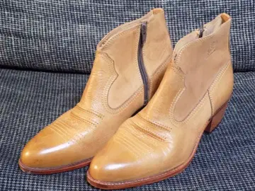 80s 카누맨 웨스턴 숏부츠 천연 가죽 부츠 일본제 아사쿠사 스즈메 제화