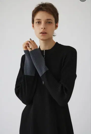 RIM.ARK Zip up cocoon OP 38사이즈 BLK