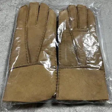 [ 21cm ] 쿠로다 양가죽 무스탕 가죽 그로브 브라운 카멜