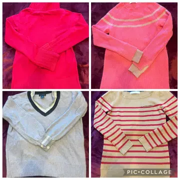 정가 8만 엔 상당의 상품 캐시미어 100% 니트 스웨터 4점 일괄