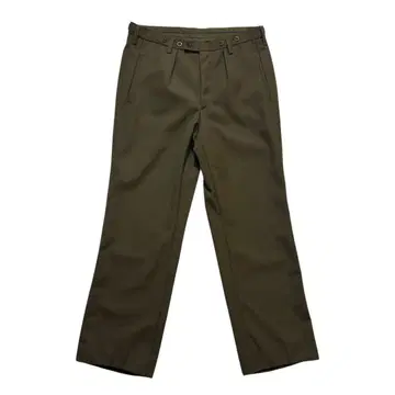 80s 90s 유로제 턱 울 슬랙스 버튼 플라이 카키