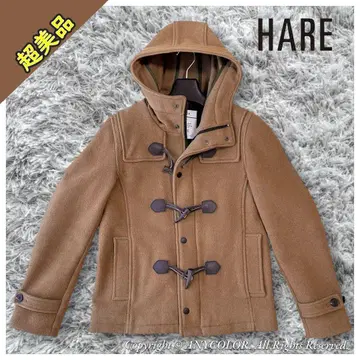 호감도 No.1 [ HARE ] 남성용 숏 기장 더플 코트 울 천연 가죽