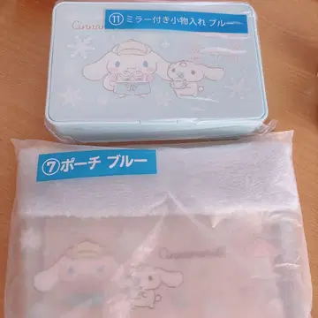 산리오 시나모롤 시나몬 복권 파우치 거울 포함 소품함 블루