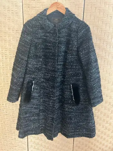 TOCCA 토카 트위드 코트 펄 리본 블랙 S 사이즈