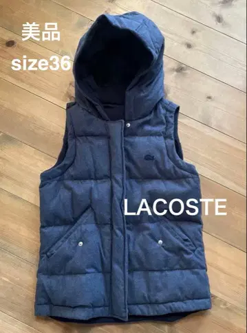 새상품급 LACOSTE 다운 베스트 여성용 네이비 [ 36 사이즈 ]