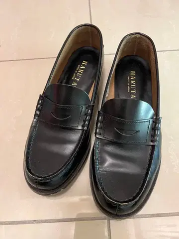 HARUTA 블랙 로퍼 천연 가죽 3048