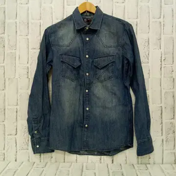 MK MICHEL KLEIN 다크 데님 긴팔 셔츠 웨스턴 스타일