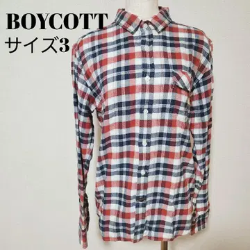 BOYCOTT 코튼 플란넬 셔츠 체크 3 타이트 빈티지