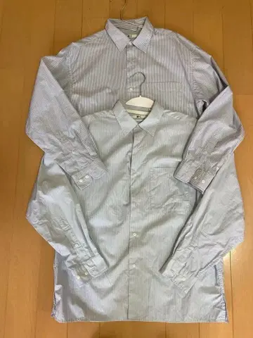 유니클로 C 브로드 오버사이즈 셔츠 스트라이프 2개 세트