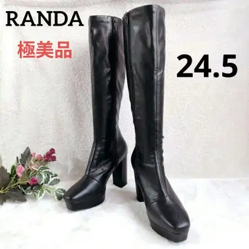 RANDA 란다 소프트 스트레치 롱 부츠 24.5cm L 사이드 지퍼