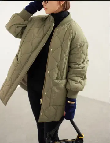 B.C STOCK 리브 패딩 자켓 카키