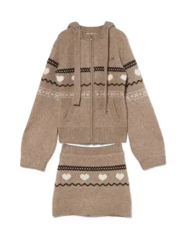 and mary Heart knit set up