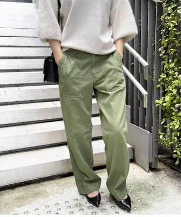 Spick and Span 루즈 베이커 팬츠 카키 40