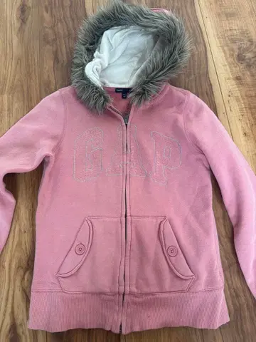 GAP 핑크 퍼 후드티