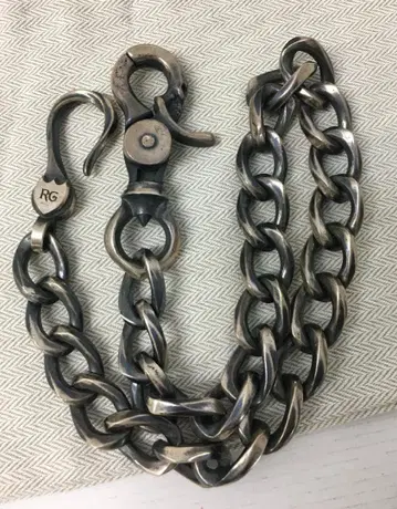 루드 갤러리 BLACK REBEL 중후 스컬 지갑 체인