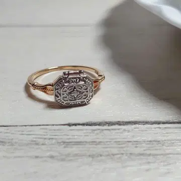 빈티지풍 로켓 타입 덮개를 열 수 있는 신비로운 반지 멋진 일품