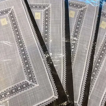 MITSUKOSHI 면 100% 손수건 레이스 장식 4장 세트