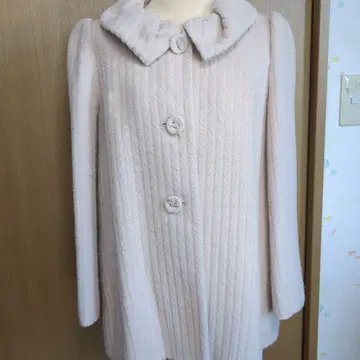 엠즈 그레이시 옅은 베이지 핑크 미들 코트