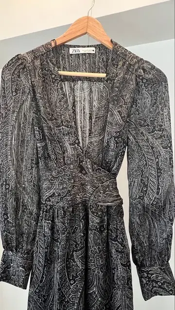 ZARA 페이즐리 무늬 롱 드레스