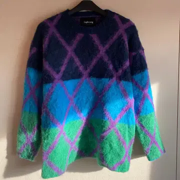 컬러풀 다이아몬드 패턴 니트 스웨터