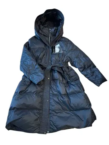 stylefly 후드 부착 롱 다운 코트 블랙