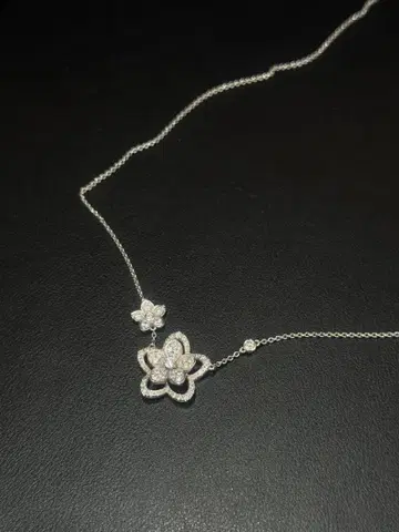 그래프 야생화 더블 다이아몬드 목걸이